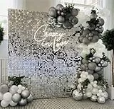 Kate 24PCS Shimmer Wall Panels Pailletten Wand Weiß Silber Pailletten Hintergrund Pailettenvorhang Party Panels für Partydeko