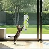 ALL FOR PAWS Interaktives Katzen-Feder-Spielzeug, Automatischer Flauschiger Schwanz-Teaser mit Bewegungssensor, Whack-a-Mole-Katzenspiel, USB-aufladbar, Saugnapf für stabiles Spielen