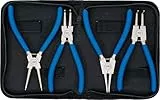 BGS 447 | Sprengringzangen-Satz | 4-tlg. | 175 mm | Seegering-Zangen | gebogen | gerade | rutschhemmend | inkl. Tasche