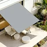 AXT SHADE Sonnensegel Wasserdicht Rechteckig 1x2m UV Schutz Wetterschutz Sonnenschutz PES Polyester mit Ösen für Terrasse Balkon Garten-Hellgrau