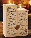 PRSTENLY Geschenk für Ehefrau, Kerzenständer Mit Ich Liebe Dich Geschenke für Sie Lieblingsmensch Frau Traumfrau zum Jahrestag Hochzeitstag Geburtstag Weihnachten Valentinstag