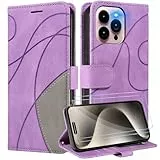 Leder für OnePlus Noed N20 5G Hülle [Mit Schutzfolie] Wallet Handyhülle, Ledermaterial Kartenfach Klapphülle, Klappbar Ständer Flip Case,Stoßfeste Holster Cover Schutzhülle,Lila