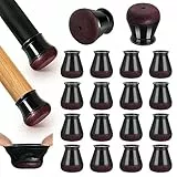Stuhlbeinkappen Schwarz Klein, Silikon Stuhlbeinschoner Rund, Schutzkappen für Stuhlbeine mit Umwickelte Filz, Filzgleiter für Stühle 16 Stück (Fit:14-20mm)