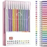 OWill Glitzer Gelstifte - 24 Stück Leuchtende Glitzer Kugelschreiber Set, Idealer für Notizen und Handzeichnungen, Glitzerstifte Mädchen, Gel Pen, Kreativität in Deinen Händen