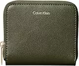 Calvin Klein Damen Geldbörse Foil Logo Medium Zip Around Klein, Grün (Cypress), Einheitsgröße