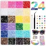 Vinuwu 30000+ Stück Strasssteine, 3mm 24 Farben Glitzersteine Zum Basteln, Bedazzling Kit für Nägel & Textilien, Rhinestones Nail Art Diamond Painting DIY Basteln (Kleber nicht enthalten)