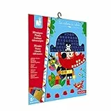 Janod - Schaumstoff-Mosaik-Set Piraten - Les Ateliers du Calme - Set für kreative Freizeitbeschäftigungen für Kinder - Entwicklung von Feinmotorik und Konzentration - Ab 5 Jahren, J07897
