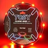 TOSY Flying Ring – 12 einfarbige LEDs, superhell, Lost-Mode, Auto-Aufleuchten, Weihnachtsgeschenk, sicher, wasserdicht, Spielzeug für Pool/Strand/Camping (Rot)
