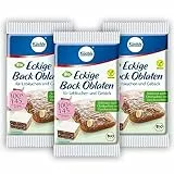 Küchle eckige Back Oblaten Bio Vegan 100mm 40g pro Packung 3er Pack Esspapier zum Backen von Makronen & Lebkuchen