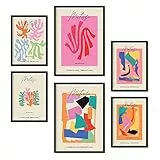 Nacnic Set von 6 Poster Matisse. Sammlung von Platten mit ästhetischer Collage für Innendekoration. Größen A3 und A4. Rahmenlos