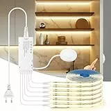 CHNMALITAI 12V COB LED Streifen, 6 Pcs 2M Warmweiß COB LED Strip Light with Berühren und Hand Sweep Dimmer Schalten Für Schrank Vitrine Küche Beleuchtung (Warmweiß, 2M)