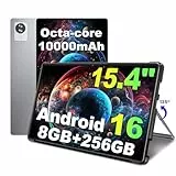 jumper 15,4 Zoll Android 16 Tablet, mit Helio G99 Octa Core Prozessor(bis zu 2,2 GHz), Gaming Tablets mit Ständer & Hülle, 8GB RAM 256GB ROM, Widevine L1, 10000mAh, BT5.2, GMS, für Studenten Office