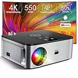 HORLAT Beamer 4K Heimkino 25000 Lumen, Full HD 1080P 【Android TV】, WiFi 6 Bluetooth Projektor, Auto/4P Trapezkorrektur 50% Zoom smart Projector für Smartphone/TV Stick