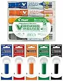 PILOT V-Board Master, Whiteboardmarker (Rundspitze + 5 Refill)