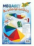 folia 10030 - Megaset Kartenbasteln, 80 Teile, mit 40 Kuverts und 40 Blatt Tonkarton sortiert in 10 Farben