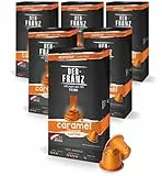 Der-Franz Nespresso kompatible Kaffee Kapseln, 6 x 10 Kapseln, Karamell Aroma, Medium Roast