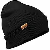 FanVince Mütze Herren Damen Winter Haube Wollmütze Beanie Herrenmütze Warme Strickmütze für Großer Kopf Schwarze