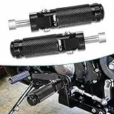 Cable Leader 2 Stück Klappbare Motorrad Fußrasten, 8mm Aluminium-Fußrastens, Rutschfeste Pedale, Fußrasten Motorrad Geeignet für die Meisten Motorräder (Schwarz)