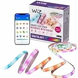WiZ RGBIC LED Lightstrip - 5 m, 16 Mio. Farben + Weißtöne, dynamische Lichtszenen, verbindet sich mit Ihrem WLAN, Sprach- / App-Steuerung, funktioniert mit Google Home, Alexa und HomeKit