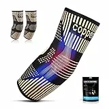 Lusenone Kupfer Ellenbogenbandage 2 Stücke - Kompression Ellenbogen Bandage für Damen & Herren - Tennisarm Bandage Ellenbogen für Golferarm, Sehnenentzündung, Sport, Arthritis, Elbow Support (M)