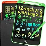 LCD Schreibtafel für Kinder 12 Zoll 2 Pack, LEYAOYAO Maltafel Zaubertafel für Kinder, mit Taschen, Spielzeug für Kinder, LCD Schreibtablett, Kinder Geschenke ab 3 Jahre
