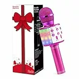 Fede Karaoke Mikrofon, Drahtloses Bluetooth Mikrofon für Kinder, Lustige Geschenke Spielzeug für Teenager Mädchen Jungen, Tragbares KTV Lautsprecher Recorder für Smartphone PC