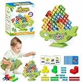 JOKSNK 48PCS Tetra Tower Spiel, Balance Spielzeug Tower Game, Kreative Stapelspiel Spielzeug, Kinder Stapelturm Holz, Lustige stapelspiel Puzzlespiele-Geschenke für Jungen und Mädchen ab Jahre 3+