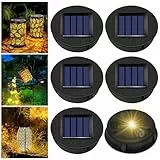 AVCXEC 6 Stück Solarleuchten Ersatz Top mit LED, Solar Ersatzdeckel 8 cm für Solarleuchte, Wasserdicht LED Solarpanel Laterne Deckel, LED Solarmodule Ersatz für Garten Laterne Beleuchtung
