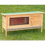 Kerbl Pet Nagerhaus Alfred, Kleintierstall, Nagerstall, Natur, 116x45x62cm, Holz, Kaninchen, Meerschweinchen, Nager, herausziehbare Wanne