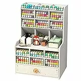 Hggzeg Schreibtisch-Organizer mit Schublade, DIY-Stifthalter, für Büro, Schreibwaren, für Schule, Zuhause, Büro, Kunstbedarf (PB16-2 weiß)