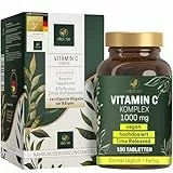 VITACTIV Vitamin C Komplex + Acerola - Vitamin C Hochdosiert 1000mg & Time Released - Vitamine aus Acerolakirsche, Hagebutte, Alfalfa plus Zitrus Bioflavonoide - Laborgeprüft, Vegan, 100 Tabletten