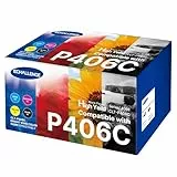 ECHALLENGE CLT-P406C Multipack Toner Kompatibel für Samsung CLT-P406C CLT-K406S für Samsung Xpress CLP-365 CLX 3305 C460W C410W CLP-360 CLP-365W CLX-3305FN CLX-3305W CLX-3300 C460FW (4er-Pack)