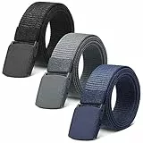 Apricitie 3 Stück Arbeitsgürtel Herren Gürtel Verstellbarer Nylon Canvas Stoff Gürtel Herrengürtel Keine Metallschnalle Hosengürte für Herren Männer Arbeit Reisen Outdoor