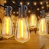 GPATIO LED Lichterkette Außen, Lichterkette außen strom. Warmweiße G40 Glühbirnen Plastik, IP45 Wasserdicht Innen/Außen Lichterketten für Garten, Terrasse, Hochzeiten, Partys (200FT) (120FT)