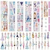 Guniata 6 Stück Magnetische Anziehpuppen,Prinzessinnen Anziehpuppe aus Papier,Entspannendes und Unterhaltsames Zuordnungsspiel für Mädchen von 4–10 Jahren(4pcs)