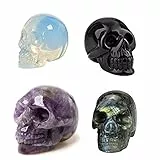 AITELEI 2 'Natur Hand Geschnitzte Edelstein Skull Statue, Heilung Crystal Stone menschlichen Reiki Skull Figur Statue Skulpturen