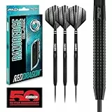 RED DRAGON Razor Edge Black Dartpfeile Tungsten Profi Steel Darts mit Flights und Schäfte (23, Gramm)