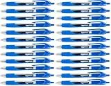 Amazon Basics Druck-Gelschreiber, Gummigriff, Schnelltrocknend, Ideal für Schule und Büro, Feine Strichstärke (0,7mm), Blau, 24er-Pack