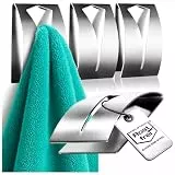 com-four® 4x Handtuchhaken selbstklebend - Handtuchhalter aus rostfreiem Edelstahl 304 - Handtuchklemme Badezimmer ohne Bohren (4 Stück)