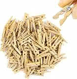 500x Mini Wäscheklammern - Miniklammern - Größe 25 mm Klammer Kleine Holzklammern aus echten Holz - für Fotowand & Basteln & DIY - Holzwäscheklammern