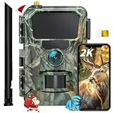 CEYOMUR 4G LTE Wildkamera mit Handyübertragung App, 2K HD Wildkamera mit SIM Karte mit 2.0' LCD-Bildschirm, Wildtierkamera mit IP66 Wasserdicht,Cloud/TF Storage, 0.2s Trigger