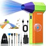 SDFM Elektrischer Luft-Staubwedel – 130.000 U/min Druckluft-Staubwedel, 3 Gänge, verstellbar, Jet-Trockengebläse, wiederverwendbare Dose für Computertastatur, (X3Max-Colorful)