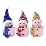 Solustre 3 StüCk Led Schneemann Nachtlicht Weihnachtsdeko Innen Acryl Lampe Beleuchtete Weihnachtsfiguren Stimmungslicht Fensterbank Deko Winter Geschenk