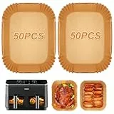BYKITCHEN Backpapier für Heißluftfritteuse COSORI 2 Kammern, Dual Zone Air Fryer 8,5 L, Airfryer Backpapier für Cosori CAF-R901-AEU, Airfryer Zubehör für Heißluftfritteuse Doppel Basket (100 Stück)