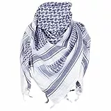 MFH PLO Halstuch mit Fransen Shemagh (Blau/Weiß/115x110 cm)