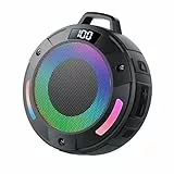 Tragbarer Mini Bluetooth Lautsprecher, Musikbox Bluetooth mit Licht, Kräftiger Klang, IP68 Wasserdicht/Staubdicht, Schwimmfähig, 20h Spielzeit, TWS & TF-Karte, Bluetooth Box für Dusche/Wandern/Reisen