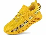 Mishansha Laufschuhe Herren Sportschuhe Turnschuhe Atmungsaktive Fitnessschuhe Straßenlaufschuhe Sneaker Schuhe Schwarz A 38 E Gelb 46EU