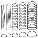 Yolev 90 Stück Metall D Ring Clip Multifunktionaler Silberner D Ringe Verschluss für Geldbörse Schlüsselanhänger Leine und Hundeleine Hand DIY Zubehör