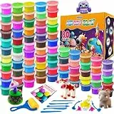 essenson Modelliermasse-Set, 80 Farben Lufttrocknende magische Knete für Kinder, Geschenk für Jungen und Mädchen im Alter von 3-12 Jahren