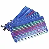 SHINEOFI 6 Stück Geldbeutel für Bargeld Quittungen und Gutscheine Reißverschluss Netzbeutel Transparent Tragbar für Büro und Schule